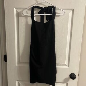 Privy Black Halter Sheath Mini Dress